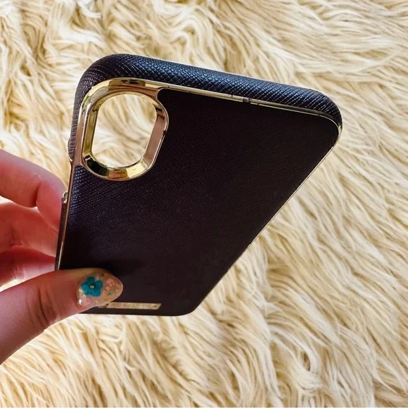 Kate Spade maroon gold iPhone X hard case - Picture 2 of 8